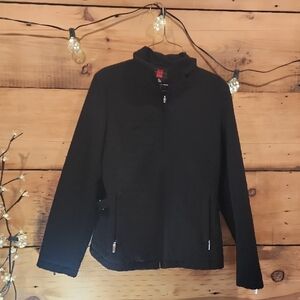 Gallery Black Bomber Jacket with High Collar and Textured Finish